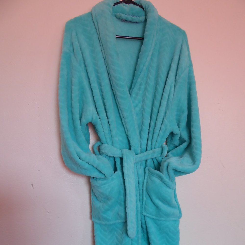 Turquoise Plush Robe by Waverly - S/M